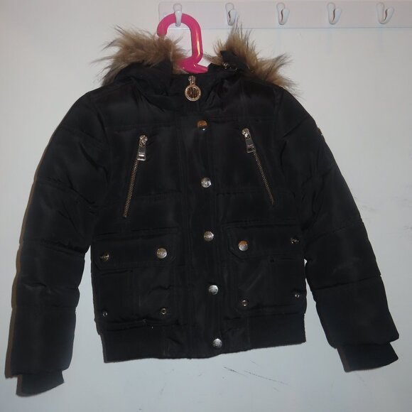 Excellent Condition DKNY Unisex Coat with Faux Fur Hood and Pocket Detail - Picture 1 of 11